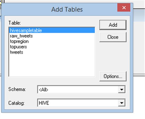 Add your required tables
